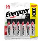 ENERGIZER BATTERY MAX AA 4 + 2 FREE 6 PACK