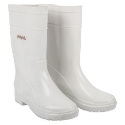 WAYNE GUMBOOT MENS KNEE L WHT/WHT F1020 SIZE 9