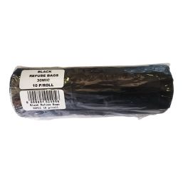 REFUSE BAG BLACK 30MIC 10 PER PACK