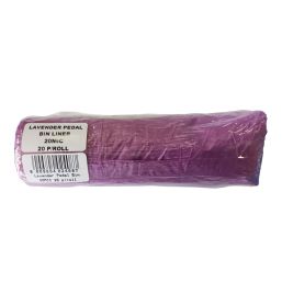 PADLE BIN BAG LAVENDER 20MIC 20 PER PACK