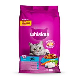 WHISKAS CAT FOOD DRY ADULT FISH 900G