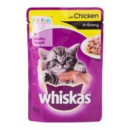 WHISKAS CAT FOOD POUCH KITTEN POULTRY IN GRAY 85G