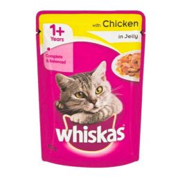 WHISKAS CAT FOOD POUCH CHICKEN IN JELLY 85G