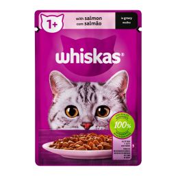 WHISKAS CAT FOOD POUCH SALMON IN GRAVY 85G