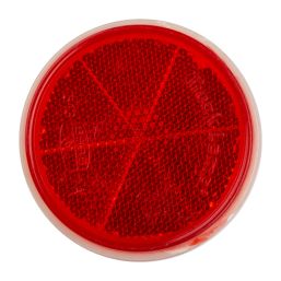 REFLECTOR ROUND CENTRE BOLT RED 60MM