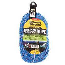 BRAIDED POLYPROPYLENE ROPE 6.4MM 30M