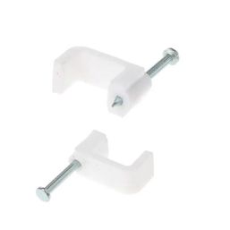 UNITED ELECTRICAL CABLE CLIPS FLAT 8MM 100 PK WHIT