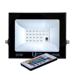 UNITED ELECTRICAL RGB FLOODLIGHT 30W WITH REMOTE