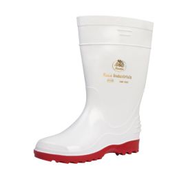 BATA ELEGANT LADIES GUMBOOT WHITE/RED SIZE 4