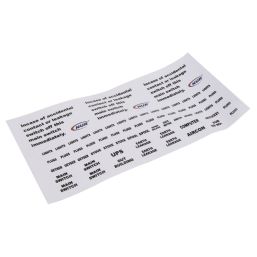 DISTRIBUTION BOARD ACCESSORY LABEL SHEET