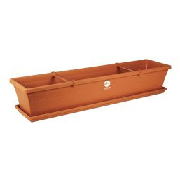 SEBOR SILL PLANTER & SAUCER & CLIPS 75CM TERRA