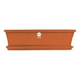 SEBOR SILL PLANTER & SAUCER ST 50CM TERRA