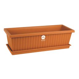 SEBOR WINDOW BOX & SAUCER ST 50CM TERRA