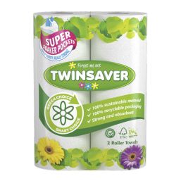 TWINSAVER PAPER ROLLER TOWEL 2PLY 2 PACK 3012