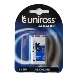 UNIROSS BATTERY ALKALINE 9V 1 PACK