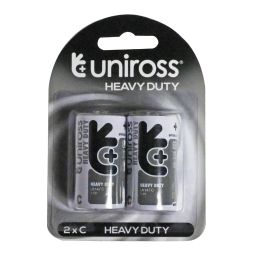 UNIROSS BATTERY HEAVY DUTY ZINC C 2 PACK