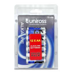 UNIROSS BATTERY ALKALINE AA 12 PACK