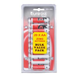 UNIROSS BATTERY HEAVY DUTY ZINC AA 20 PACK