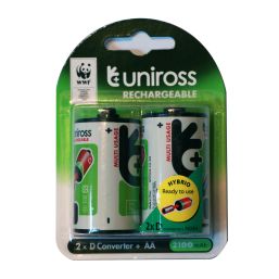 UNIROSS BATTERY RECHAR D CAP MAX 2100 MAH 2 PACK