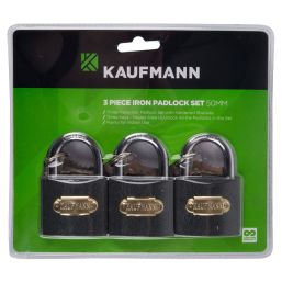 KAUFMANN STEEL LOCK SET 3 PC 50MM