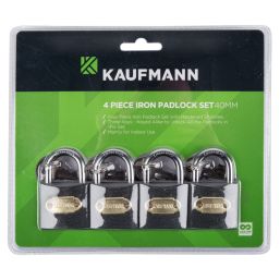 KAUFMANN STEEL LOCK SET 4 PC 40MM