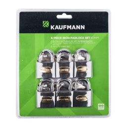 KAUFMANN STEEL LOCK SET 6 PC 30MM