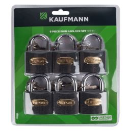 KAUFMANN STEEL LOCK SET 6 PC 50MM