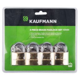 KAUFMANN BRASS LOCK SET 4 PC 40MM