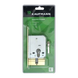 KAUFMANN DEADLOCK & CYLINDER 40MM BRASS PLATED