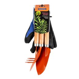 TRAMONTINA GARDEN TOOL SET AND GLOVES 3 PIECE