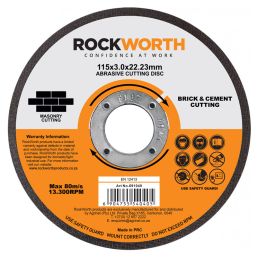 ROCKWORTH CUTTING DISC MASONRY 115X3.0MM