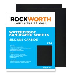 ROCKWORTH WATER PAPER SHEETS - P80 (50 PACK)