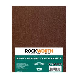 ROCKWORTH EMERY SANDING CLOTH - 120 GRIT (50 PACK)