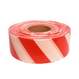 BARRIER TAPE RED AND WHITE 75MM 100M