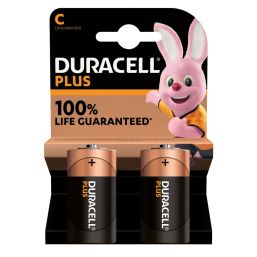 DURACELL BATTERY PLUS ALKALINE C 2 PACK