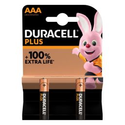 DURACELL BATTERY PLUS ALKALINE AAA 2 PACK