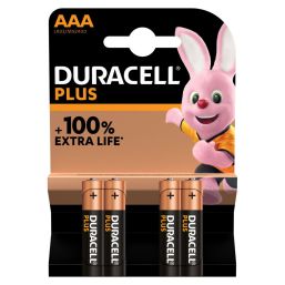 DURACELL BATTERY PLUS ALKALINE AAA 4 PACK