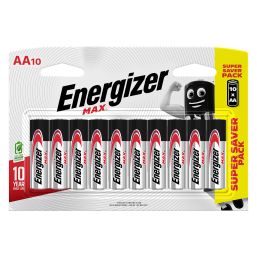 ENERGIZER BATTERY MAX AA 10 PACK