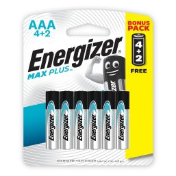 ENERGIZER BATTERY MAX PLUS AAA 4 + 2 FREE 6 PACK