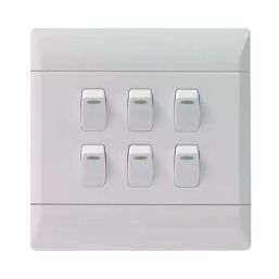 CBI LIGHT SWITCH 6L1W 4X4 WHITE