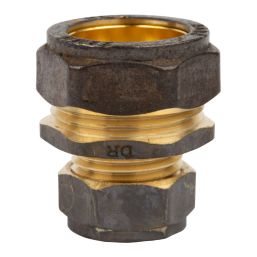 COMPRESSION BRASS COUPLER CXC 22MX15MM SABS