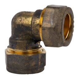 COMPRESSION BRASS ELBOW 90D CXC 15MM SABS