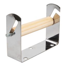 TOILET ROLL HOLDER STAINLESS STEEL WOODEN INSERT