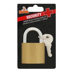 MACKIE PADLOCK SEC PLUS B/PLATED 32MM