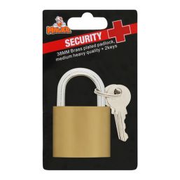 MACKIE PADLOCK SEC PLUS B/PLATED 38MM