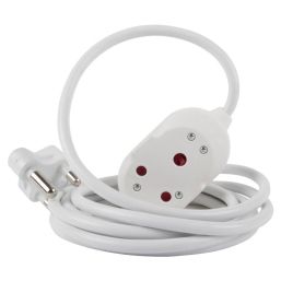 NEXUS EXTENSION CORD WHITE DBL 20M 1.5MM 16A