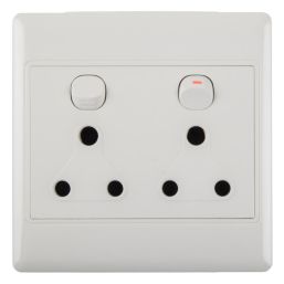 NEXUS SOCKET SWITCH WITH COVER 16AMP 4X4 DOUBLE