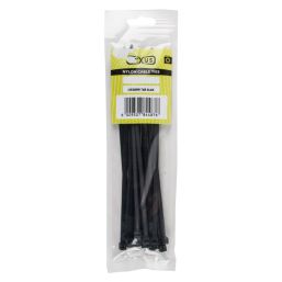 NEXUS CABLE TIES T30R 3.6MMX150MM BLACK 100 PACK