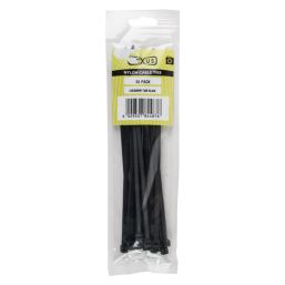 NEXUS CABLE TIES T50R 4.8MMX200MM BLACK 20 PACK