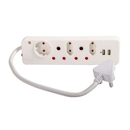 NEXUS MULTIPLUG 5 WAY 2 USB